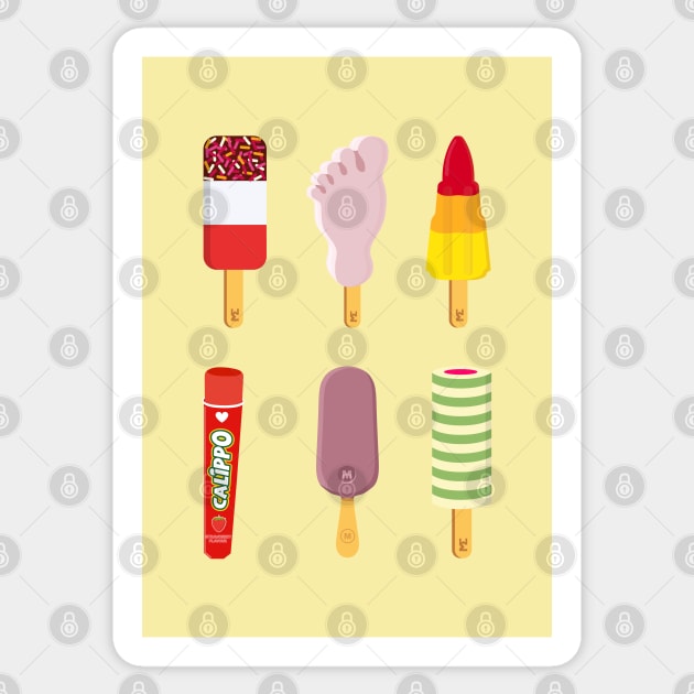 Mix of Ice lollies pastel lemon background Sticker by MickeyEdwards